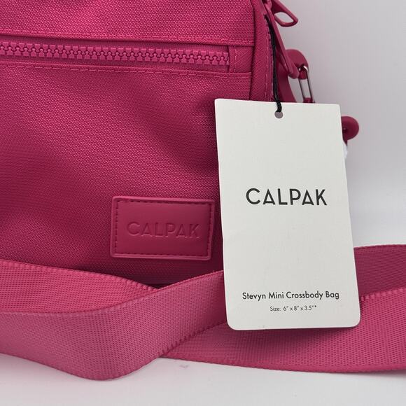 Calpak Stevyn Mini Crossbody Bag Dragon Fruit Pink Adjustable Womens Travel NEW - Picture 3 of 8